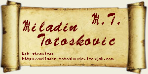 Miladin Totošković vizit kartica